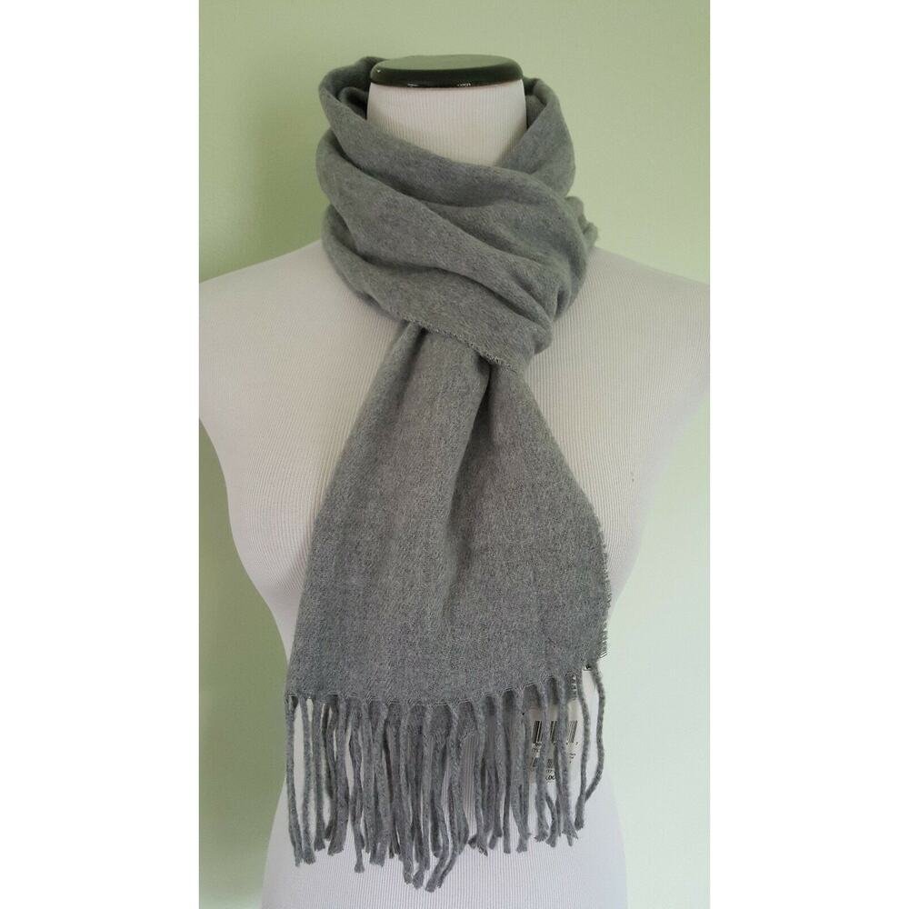 Cejon grey acrylic fringed scarf
